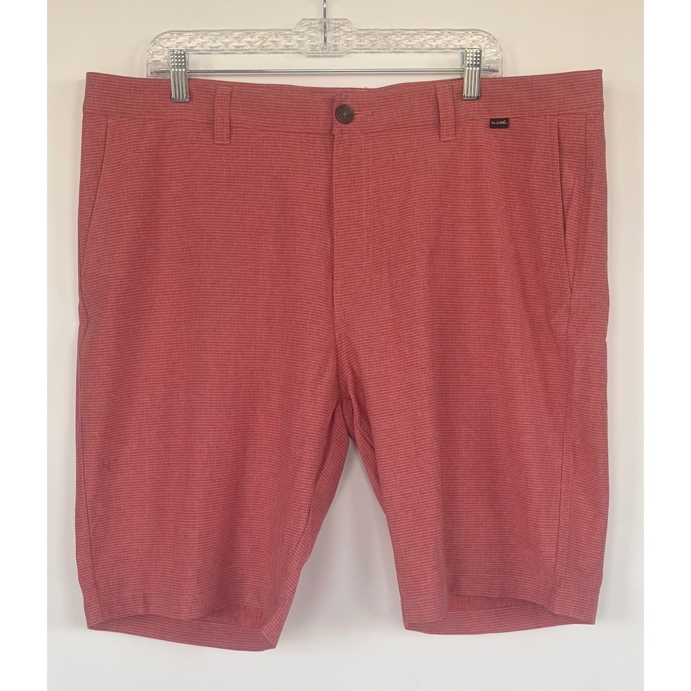 TravisMathew Mens Golf Shorts 40 Red Heather Performance Stretch Flat Front New